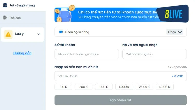Hướng dẫn thực hiện cách thức rút tiền phổ biến